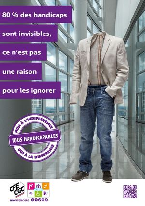 AFFICHE HANDICAP INVISIBLE PERSONNALISABLE