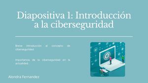 Diapositiva 1 Introducción A La Ciberseguridad Presentación