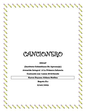 Proyecto Cancionero.Karen Aldana