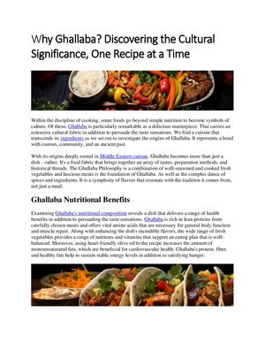 Why Ghallaba Discovering The Cultural Significance, One Recipe At A Time