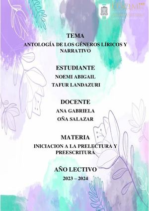 Antologia Del Genero Lirico Y Narrativo