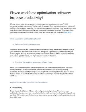 Eleveo Workforce Optimization Software