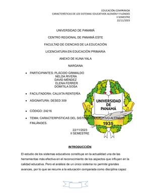 Caracteristicas De La Educación Alemán Y Finlandes