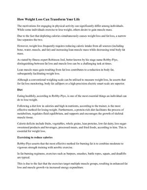 How Weight Loss Can Transform Your Life