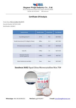 Sasolwax S682 Equal China Microcrystalline Wax 70#