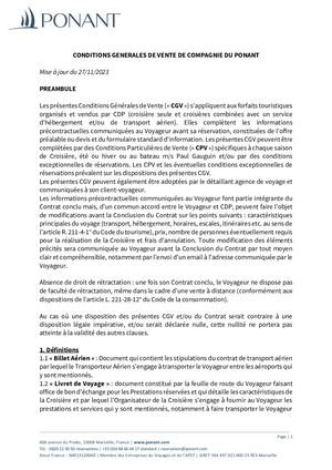 CONDITIONS GENERALES DE VENTE