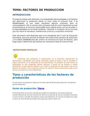Factores De Produccion