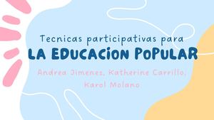 Técnicas participativas para la educación popular