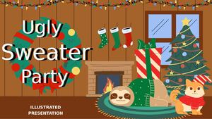 Cute Illustrated Ugly Sweater Party Presentation