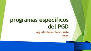 Programas Específicos del PGD