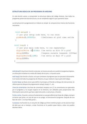 Estructura de un programa en Arduino
