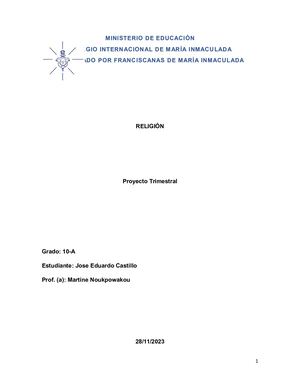 Trimestral De Religión - José Castillo