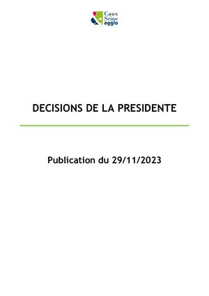 29.11.2023 Décisions De La Présidente