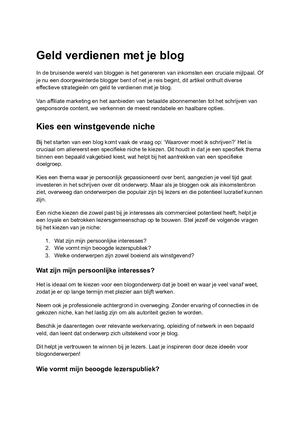 Geld Verdienen Met Je Blog