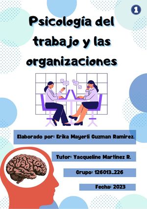 PSICOLOGÍA DEL TRABAJO Y LAS ORGANIZACIONES