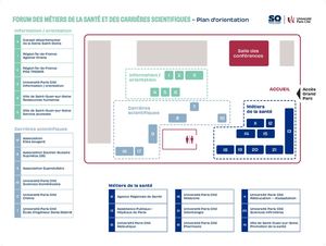 Plan du Forum des métiers de la santé et des carrières scientifiques