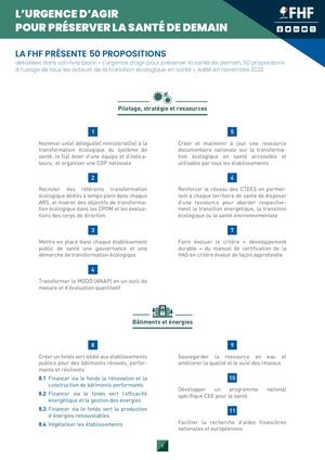 Synthèse - 50 propositions pour la transition écologique en santé