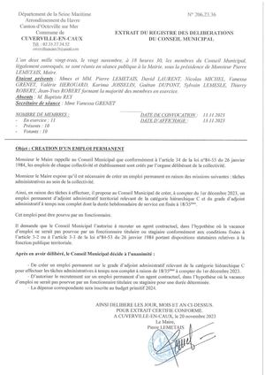 206 23 36 Création D'un Emploi Permanent