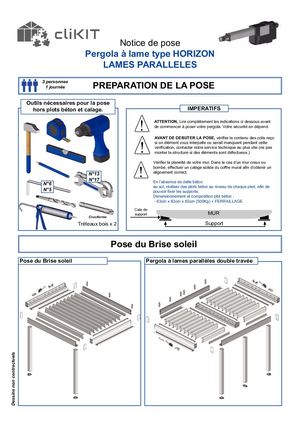 Notice Pergola Bioclimatique HORIZON II | CliKIT