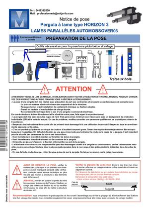 Notice Pergola Bioclimatique HORIZON III | CliKIT