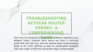 Calaméo - Troubleshooting Netgear Router Errors: A Comprehensive Guide