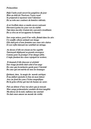 Poème Prémonition
