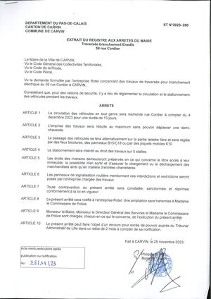 TRAVAUX DE TRAVERSEE BRANCHEMENT ENEDIS - 59 RUE CORDIER - ENT ROTEL