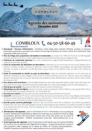 Programme d'animations de Combloux - Décembre 2023
