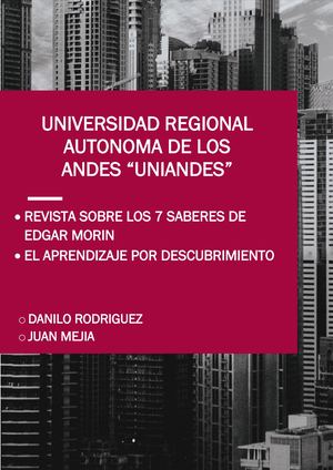 REVISTA SOBRE LOS 7 SABERES DE EDGAR MORIN - EL APRENDIZAJE POR DESCUBRIMIENTO