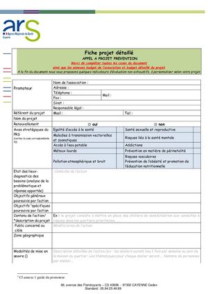 Fiche Projet Détaillé Aap 2024 Ars Vf