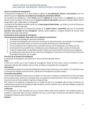 Proyecto De Investigación Escolar 2023