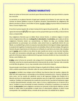 Lectura El Género Narrativo