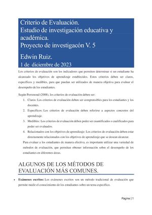 Criterio De Evaluación