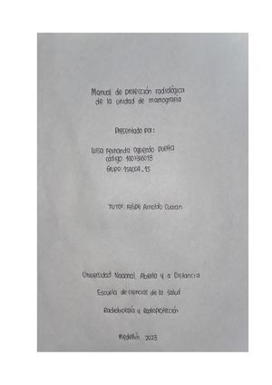 Manual de protección radiológica para el área de Mamografía