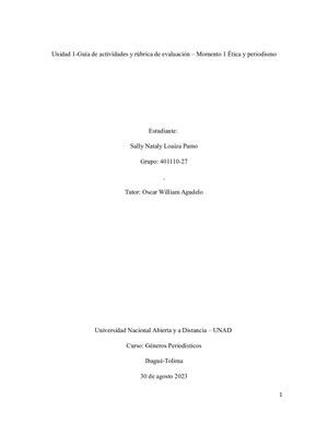 – Momento 1 ÉTica Y Periodismo