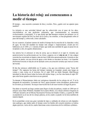 La Historia Del Reloj