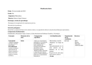 Planificación Diaria Gene