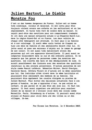 Julien Bartout, Le Diable Monstre Fou