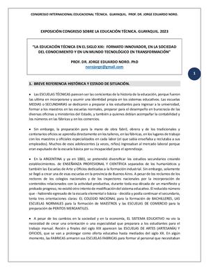 319. EDUCACION TECNICA, PASADO, PRESENTE Y EL FUTURO QUE NECESITAMOS EN EL SIGLO XXI