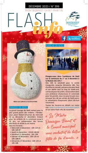 Flash info n°399 Decembre 2023