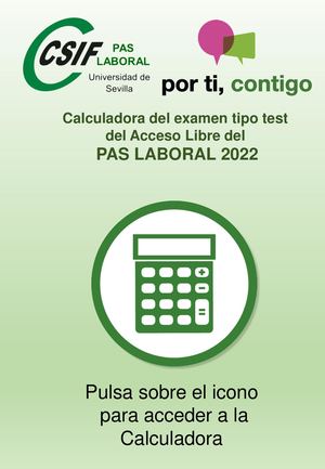 CALCULADORA DEL EXAMEN TIPO TEST DEL ACCESO LIBRE DEL PAS LABORAL 2022