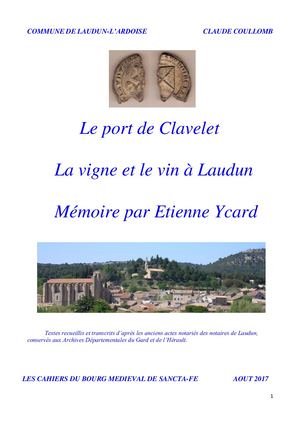 PDF 6 Le Port de Clavelet.  La Vigne et le Vin à Laudun.  Thèse d'Etienne Ycard