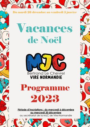 Plaquette Vacances De Noël 2023