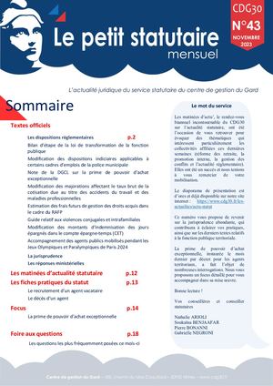Le Petit Statutaire Novembre 2023