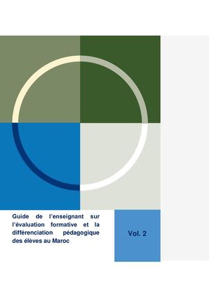Guide De L’enseignant Sur L’évaluation Formative Et La Différenciation Pédagogique Des éLèves Au Maroc Volume 2