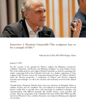 Interview | Dionisio Cimarelli:"The sculpture has to be a sample of life.”