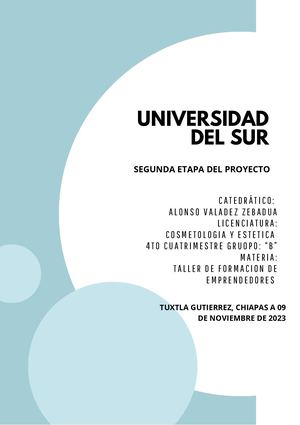 Portada Propuesta De Proyecto Creativo Azul