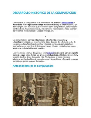 Desarrollo Historico De La Computacion