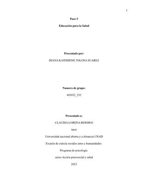 Paso 5 Educación Para La Salud