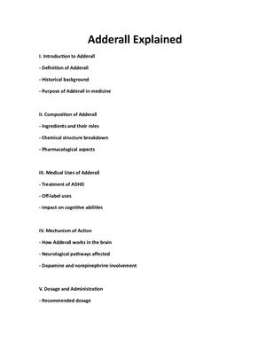 Adderall Explained